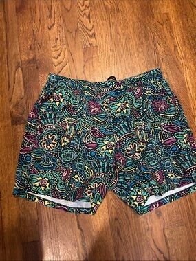 Born Primitive Multicolor Paisley Shorts - Teal, Purple, Yellow, Black